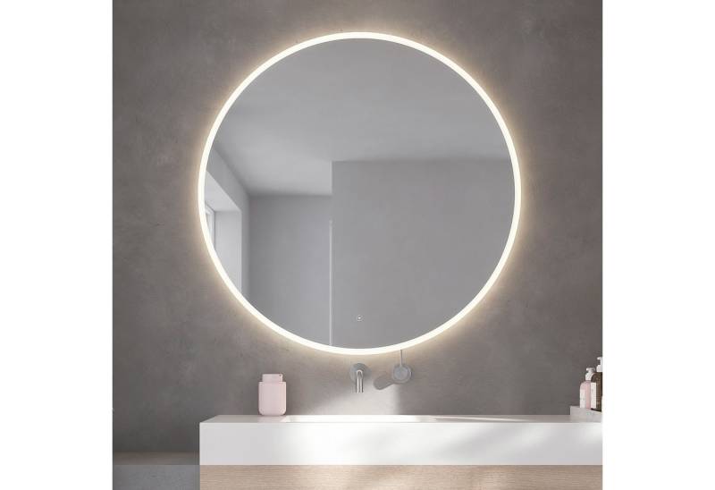 Loevschall Badspiegel Atlas Rund, Badezimmerspiegel mit LED Beleuchtung, Lichtspiegel (1-St), Touchpanel für Lichtsteuerung, Verstellbarer Spiegel, Dänisches Design von Loevschall