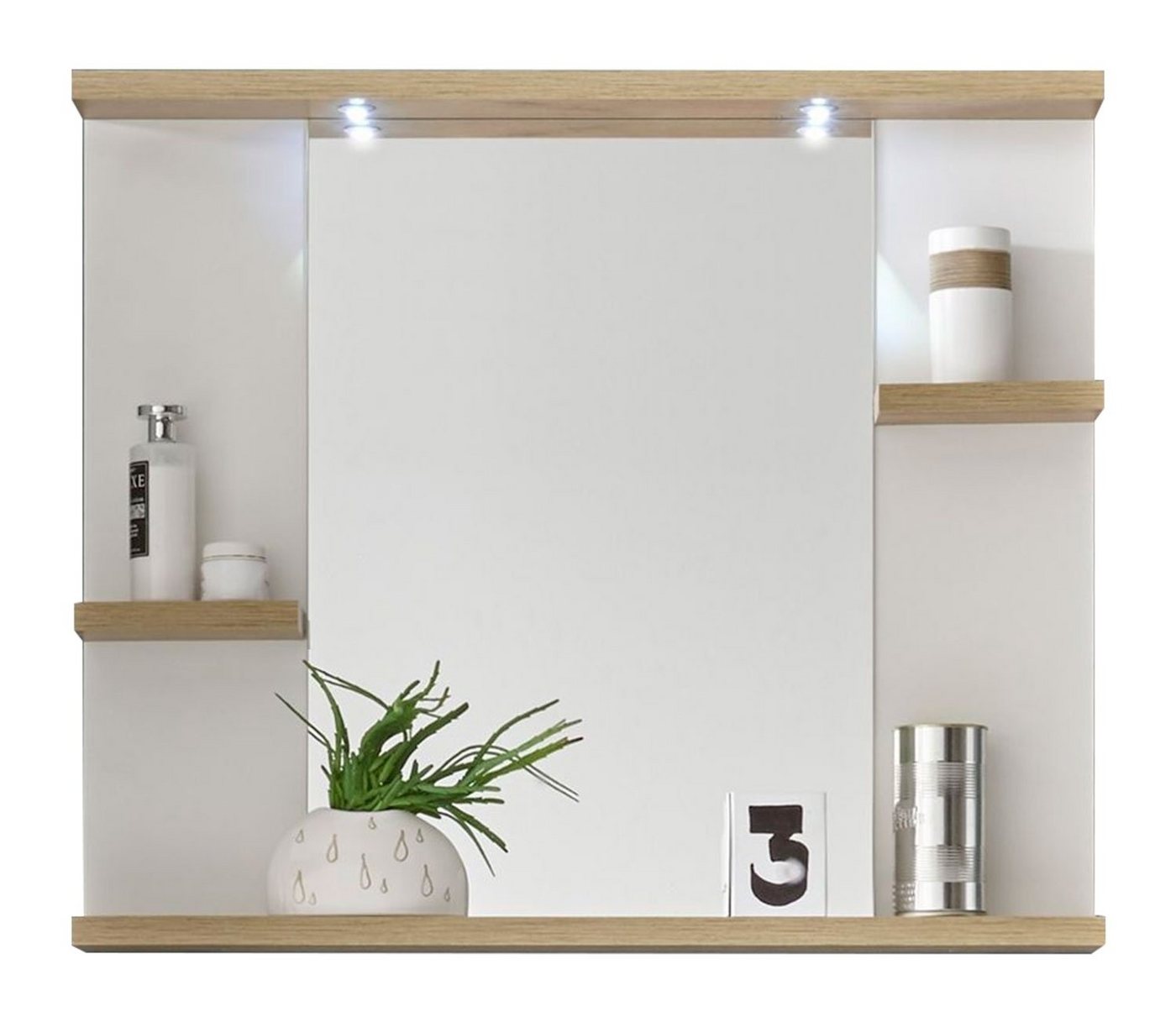 Badspiegel SOUTH, B 80 x H 68 cm, mit Ablageflächen, inkl. LED-Beleuchtung von OTTO