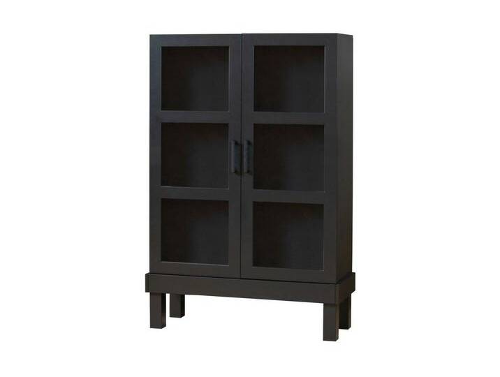 WOOOD Vitrine Bonk aus Kiefernholz, Schwarz, schwarz, Schwarz, Schwarz von Woood