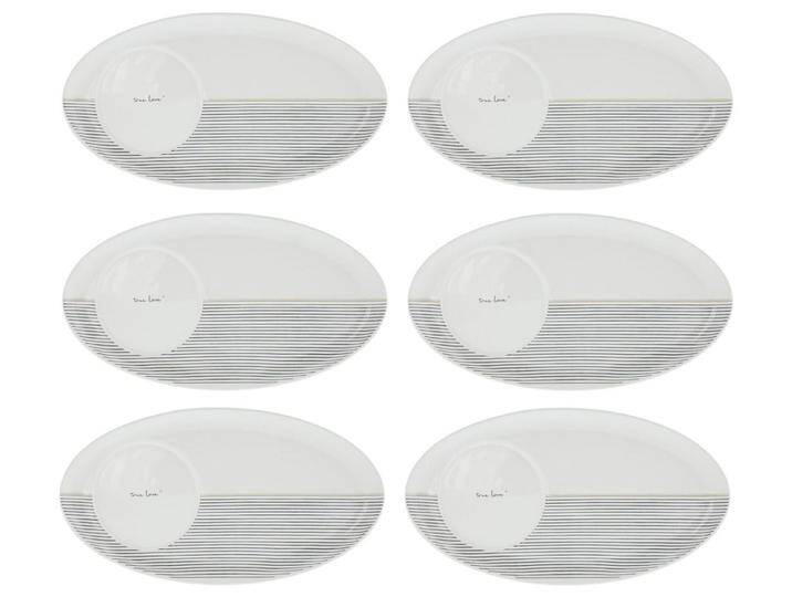 Bastion Collections Servierteller Beige Titan, Keramik, Spülmaschinengeeignet, Weiß, Motiv: Streifen, weiß von OTTO