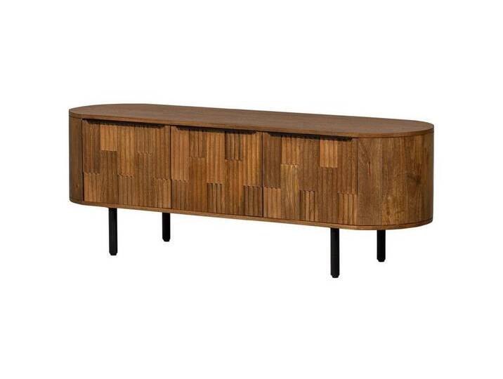 WOOOD TV-Board Effortless aus Mangoholz, 147 cm, Türen mit Magnetverschluss, beige von Woood