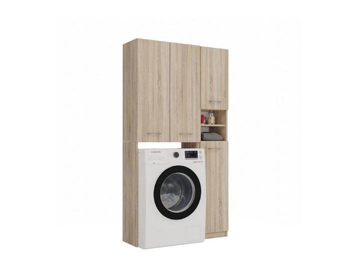 Beautysofa Badezimmer-Set Ardea DD, (Waschmaschinenumbauschrank und Hochschrank, inkl. 4 Drehtüren), Badezimmerschrank mit 10 geräumige Fächer, Sonoma von OTTO