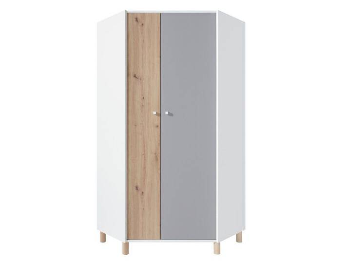 Beautysofa Eckkleiderschrank FIGO mit 2 Türen (Eckschrank für Mädchen und Jungen, mit Kleiderstange und Regalböden) Höhe: 190 cm, grau von OTTO