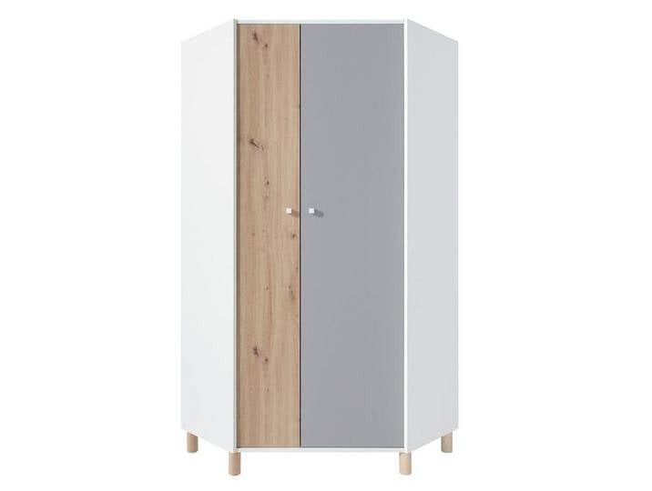 Beautysofa Eckkleiderschrank FIGO mit 2 Türen (Eckschrank für Mädchen und Jungen, mit Kleiderstange und Regalböden) Höhe: 190 cm, grau von OTTO