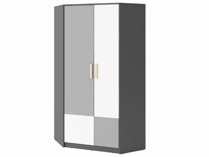 Beautysofa Eckschrank Pok (95x193x95 cm (BxHxL), Einlegeböden, Kleiderstangen) Kleiderschrank mit Drehtüren, grau von OTTO