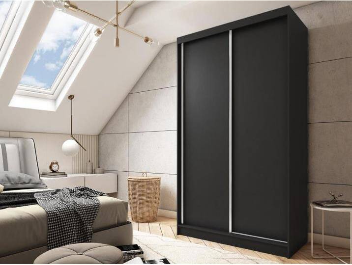 Beautysofa Kleiderschrank MARIO II Breite: 120 oder 240cm, mit Schubladen, schwarz, Schwarz von OTTO