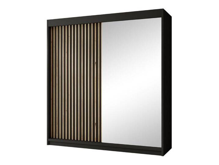 Beautysofa Kleiderschrank Vienna (120 / 160 / 180 / 200 cm 2-türig Schiebetürenschrank, Garderobenschrank, Schrank mit Lamellen) mit Schiebetüren mit Spiegel von OTTO