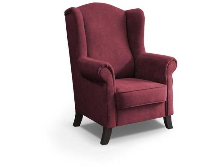 Beautysofa Ohrensessel LEONARDO Sessel Wohnzimmersessel, Fernsehsessel, Beinefarbe: Wenge, Burgundy (aston 09) von OTTO