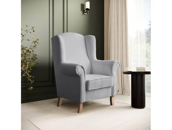 Beautysofa Ohrensessel LEONARDO Sessel Wohnzimmersessel, Fernsehsessel, Beinefarbe: Buche, Raven 06 von OTTO