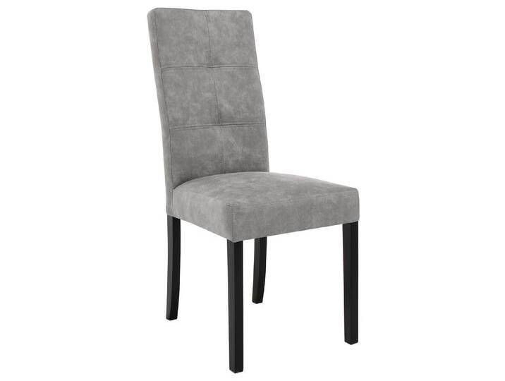 Beautysofa Polsterstuhl Solis mit Holzkonstruktion (verschiedene Stoff- und Beinfarben zur Auswahl), bequem und praktisch, grau, Beine: Schwarz von OTTO