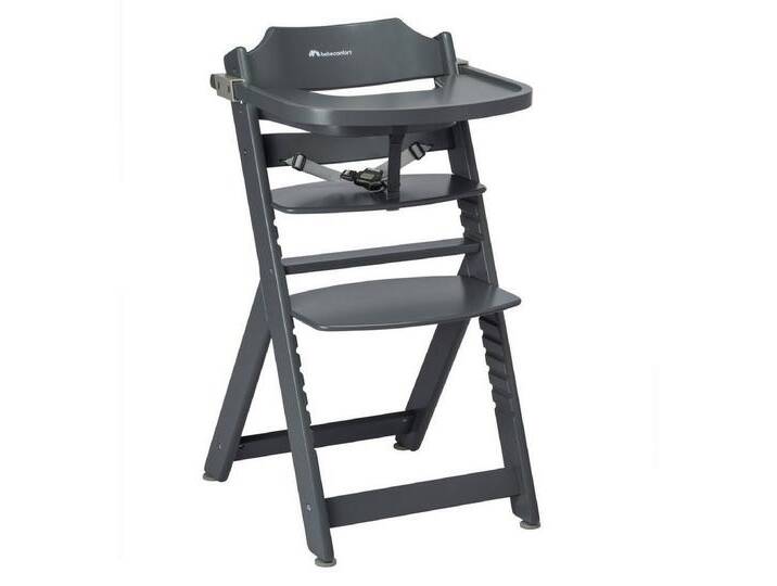 Bebeconfort Tischsitz Timba - Warm Grey, Mitwachsender Holz Baby Kinderhochstuhl ab 6 Monate - verstellbar, grau von OTTO