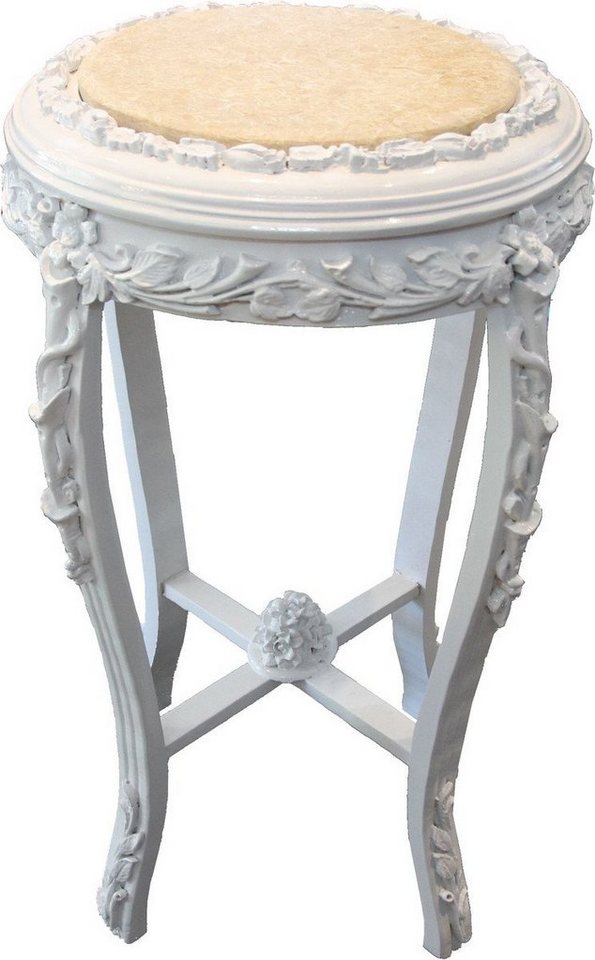 Beistelltisch Barock Beistelltisch Rund "Flowers" Weiß/Creme Antik Look - 71 x 42 cm Beistelltisch Barock Beistelltisch Rund "Flowers" Weiß/Creme Antik Look - 71 x 42 cm von OTTO