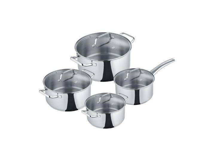 Berndes Topf-Set b.urban , Edelstahl, 4-tlg, mit Innenskalierung und Glasdeckel, Edelstahl (4-tlg), 4 tlg. von OTTO