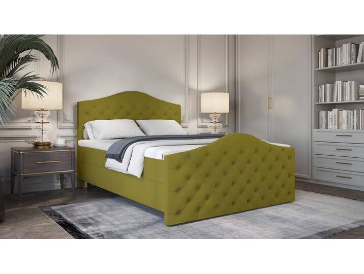 Best For Home Best for Home Boxspringbett Roma Bonellfederkern inkl. 7-Zonen Topper T-30, Boxspringbett mit Bettkasten, gelb, VELUTTO9 von OTTO