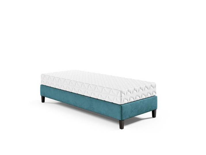 Best for Home Boxspringbett Hotelbett, Gästebett, Rahmenbett, Einzelbett, Bettgestell, Massivholz (Seniorebett, Matratze, Jugendbett, Kinderbett, 70x200 80x200 90x200 100x200 cm), Komfortbett, Boxspringgestell, flexible Liefermöglichkeiten, blau von OTTO
