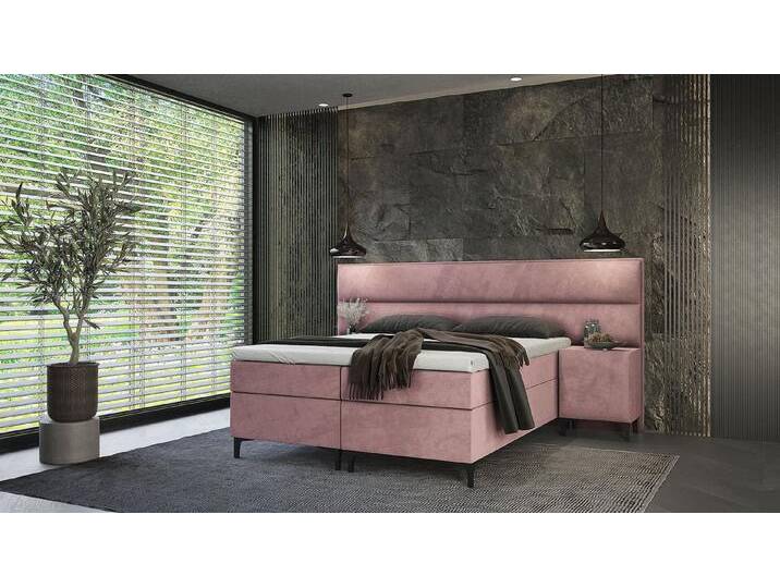 Best for Home Boxspringbett Tito Bonellfederkern inkl. 2x Nachttisch und Topper T-30, Boxspringbett mit Bettkasten, rosa, MitKopfteil, OhneTopper von OTTO
