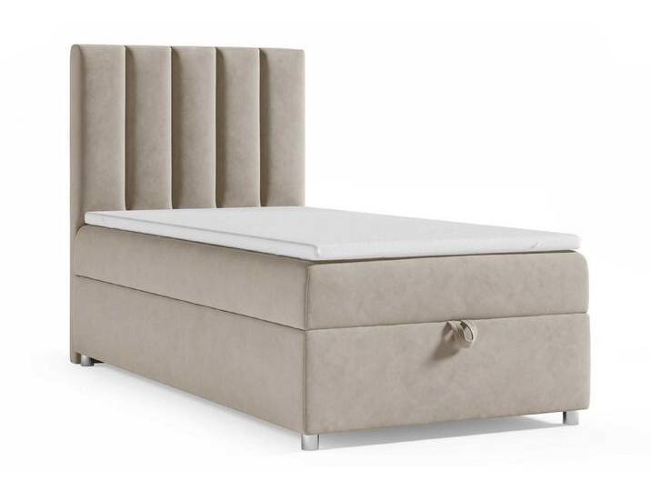 Best for Home Boxspringbett Trinity K-10 SINGLE Boxspringbett mit Bettkasten & Bonellfederkern (Einzelbett, Polsterbett gepolstertes Kopfteil, Jugendbett, Kinderbett versch. Größen, 70x200 80x200 90x200 100x200 cm), mit oder ohne Topper, Flexible Liefermöglichkeiten, Handwerksqualität, beige, MitTopper (100 kg) von OTTO