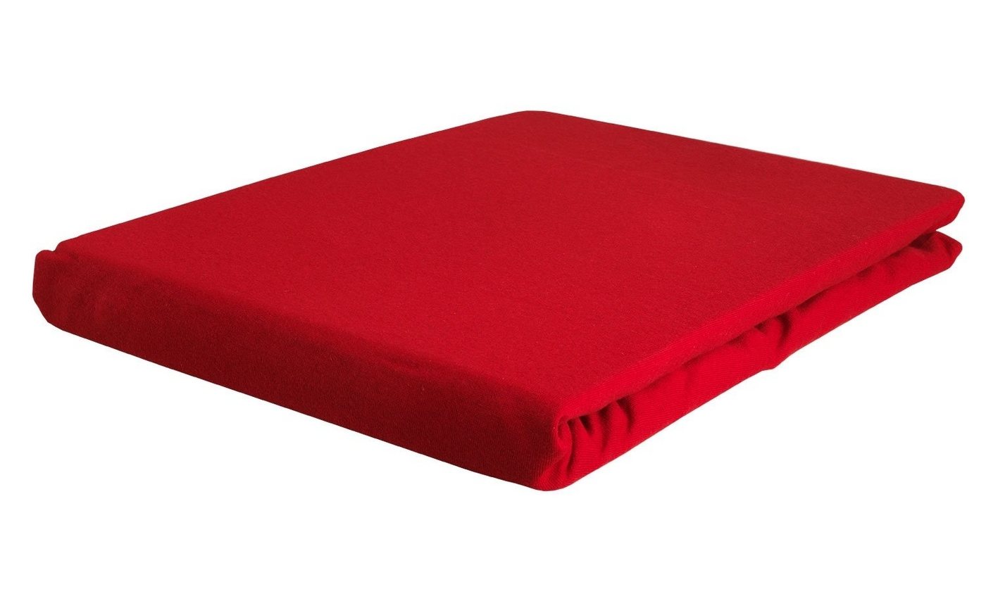 Bettlaken BELLDORE, Jersey, Rot, uni, 140 x 200 cm, Jersey, Gummizug: rundum, (1 Stück), mit Rundumgummizug von OTTO