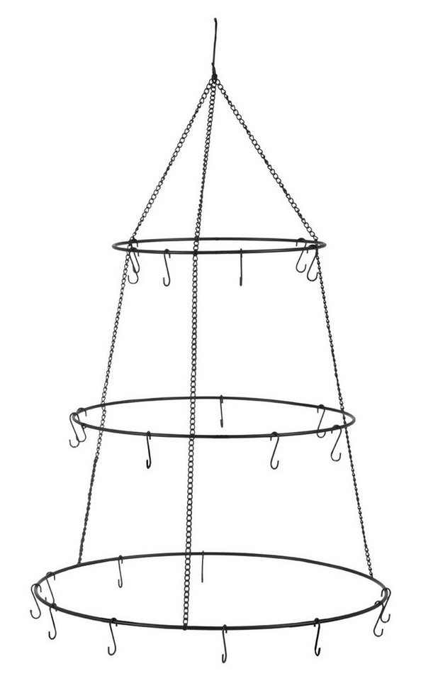 Hängedekoration Deckenkranz PALACE, Ø 50 cm, Schwarz, Metall, mit 3 Ringen und 27 Haken von OTTO