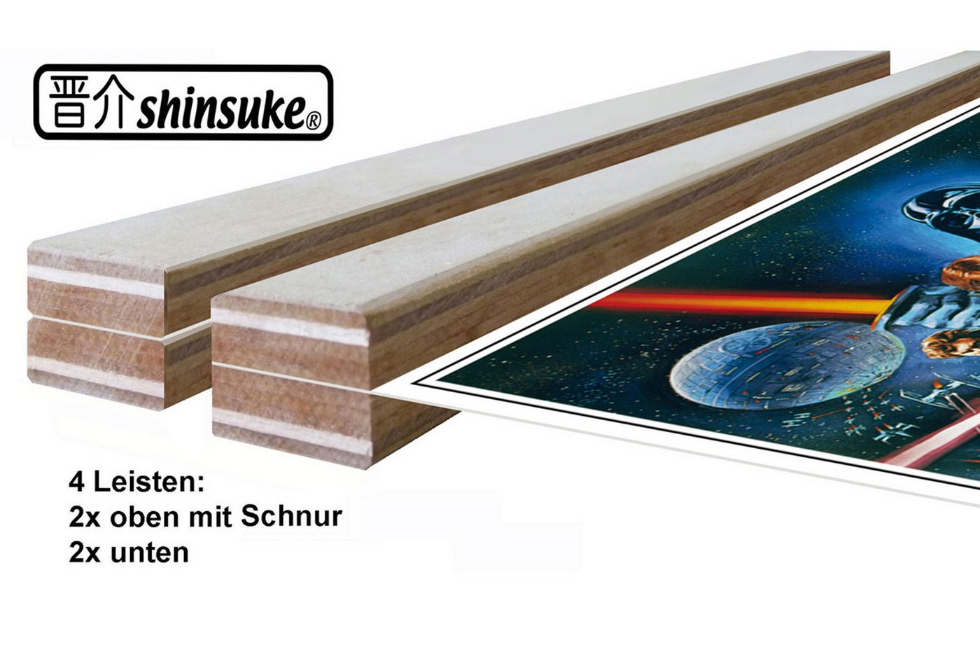 Bilderrahmen Holz-Posterleisten 41cm - Posterleisten - 2 Paar, Magneten natur von OTTO