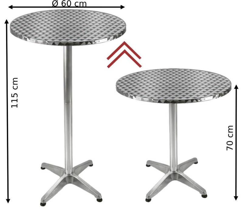 Bistrotisch Stehtisch Bistrotisch Gartentisch Klappbar Tisch Aluminium Partytisch (1x Stehtisch, 1-St., 1 Tisch), 60 cm Durchmesser von OTTO