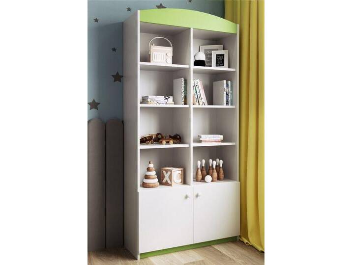 Bjird Bücherregal Babydream Doppel-Bücherregal, mit 8 offene Fächer, Aufbewahrungsschrank für Kinderzimmer, grün, grün Bjird Bücherregal Babydream Doppel-Bücherregal, mit 8 offene Fächer, Aufbewahrungsschrank für Kinderzimmer, grün, grün von OTTO