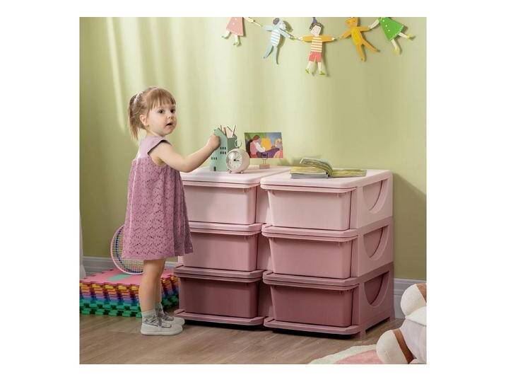 BlingBin Aufbewahrungsbox Schubladenschrank für Kinder Spielzeug-Organizer Spielzeugkiste (1er Set, 1 St., 75 x 37 x 56,5 cm), drei Ebene für Kinderzimmer 3-6 Jahre Kindermöbel von OTTO