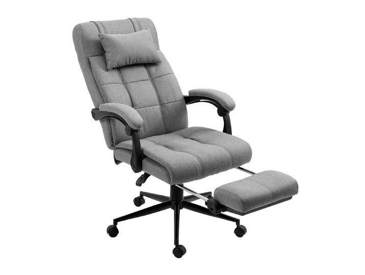 BlingBin Bürostuhl Schreibtischstuhl mit Neigungswinkel, Kopfkissen und Armlehne, Leinen (Gesamtmaße: 66B x 76T x 112-120H cm, Belastbarkeit: 120 kg, 1 St), Höhenverstellbarer Drehstuhl mit Fußstütze, Schaumstoff, PVC von OTTO