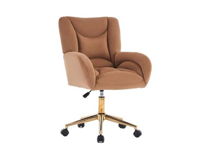 BlingBin Drehstuhl Höhenverstellbarer Relaxsessel (1 St), Ergonomisch, 360° drehbar, goldene Metallbeine, bequemer Samtbezug, braun rosa, Braun von OTTO