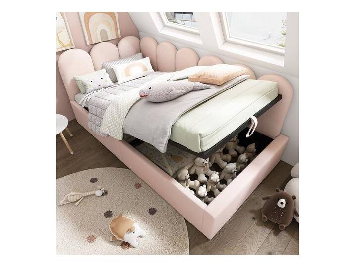 BlingBin Einzelbett Polsterbett Stauraumbett Tagesbett 90×190/200cm (1-tlg., Samt Daybett mit bettkasten, Metall-Lattenrost), Schlafsofa 90x200cm, ohne Matratze von OTTO