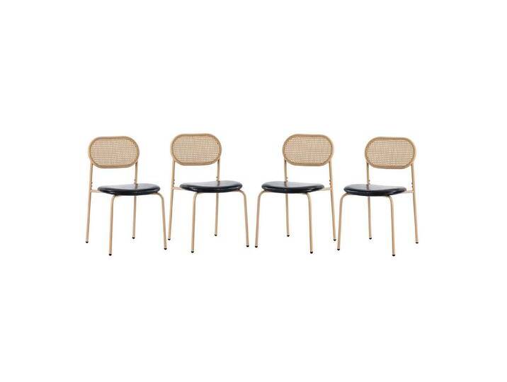 BlingBin Esszimmerstuhl Moderner, Einfacher Freizeitstuhl mit 4 Stützbeinen Aus Metall (4er Set, 4 St), Rattan-Freizeitstuhl, Tragendes Gewicht: 150KG von OTTO