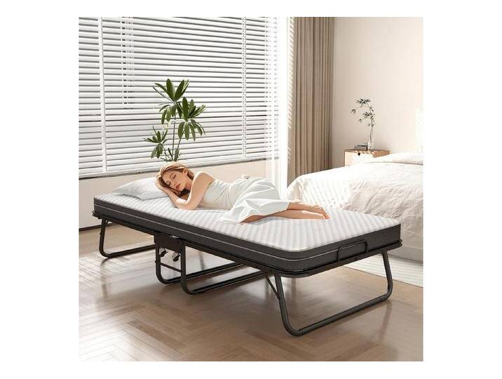 BlingBin Klappbett Klappbares Gästebett für Erwachsene mit 10cm Memory Foam Matratze (1er Set, 1-St., 90x190cm mit 4 Rollen) mit Rollen & Schutzhülle von OTTO