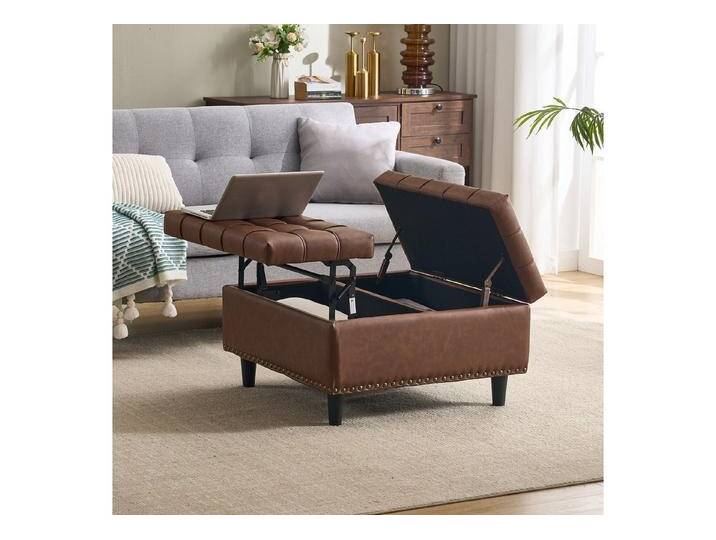 BlingBin Polsterbank Sitzbank Quadratischer Aufbewahrungsstuhl, Sitzbank, Mit Stauraum (1er Set, 1-St., 75 x 75 x 41 cm, maximal 130 kg Belastung), für Wohnzimmer Schlafzimmer Arbeitszimmer gepolsterte Aufbewahrungsbox von OTTO