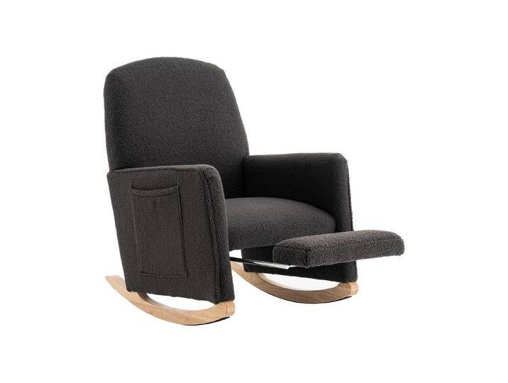 BlingBin Schaukelstuhl Relaxsessel (1 St), Schaukelstuhl mit hoher Rückenlehne Kunstfellstoff, grau, dunkelgrau von OTTO