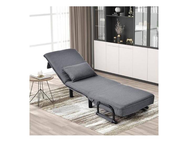 BlingBin Sessel Relaxsessel klappbarer Sessel mit Kissen Ausziehbare (Ausziehcouch und Schlafsessel), 6-Winkel verstellbare Rückenlehne, grau von OTTO