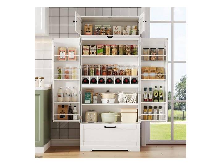 BlingBin Sideboard Küchenschrank im Landhausstil mit LED-Beleuchtung (2er set, 1 St., 180*80*40cm) von OTTO