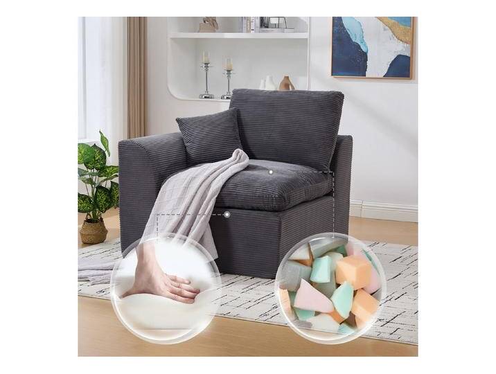 BlingBin Sitzsack Stoffsofa Wohnzimmersofa Sofa Abnehmbarer Bezug Weicher (Sitzsack-Sofa Mit Ein großes und ein kleines Kissen, 1 St., Einzelsitzer), bequemer Sessel Inklusive Kissen Sofa im nordischen Stil, grau von OTTO