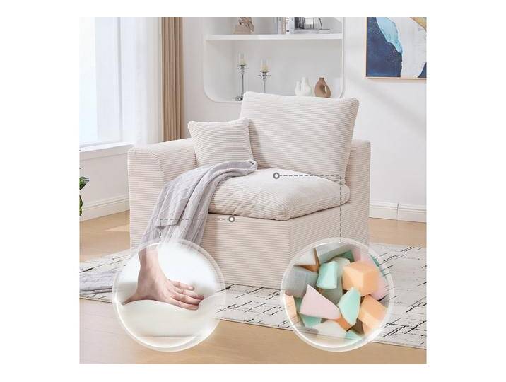 BlingBin Sitzsack Stoffsofa Wohnzimmersofa Sofa Abnehmbarer Bezug Weicher (Sitzsack-Sofa Mit Ein großes und ein kleines Kissen, 1 St., Einzelsitzer), bequemer Sessel Inklusive Kissen Sofa im nordischen Stil, beige von OTTO