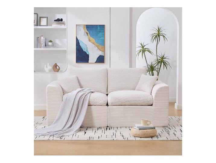 BlingBin Sitzsack Stoffsofa Wohnzimmersofa Sofa Abnehmbarer Bezug Weicher (Sitzsack-Sofa Mit Ein großes und ein kleines Kissen, 2 St., Einzelsitzer), bequemer Sessel Inklusive Kissen Sofa im nordischen Stil, beige von OTTO