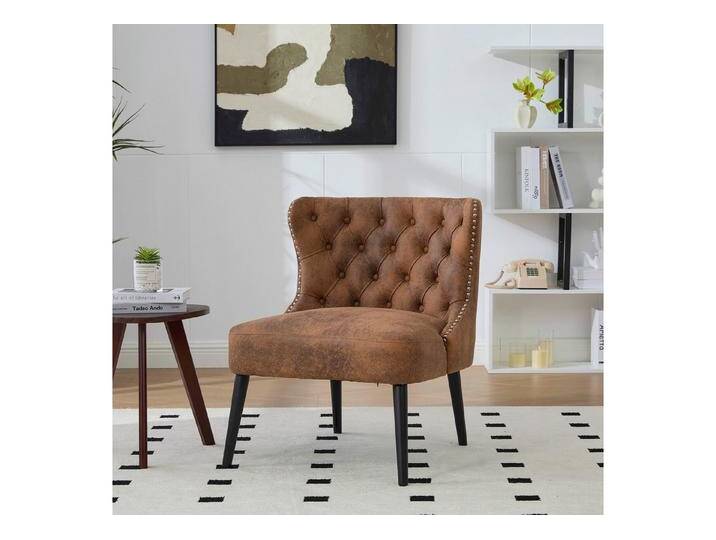 BlingBin Stuhl Polsterstuhl Esszimmerstühle Sofa Stuhl Modernes Design ohne Arm (Wohnzimmerstuhl Sessel mit Nieten trim und Massivholz Beine, 1 St), Rückenlehne Samt Gepolstertem für Wohnzimmer Esszimmer Schlafzimmer von OTTO