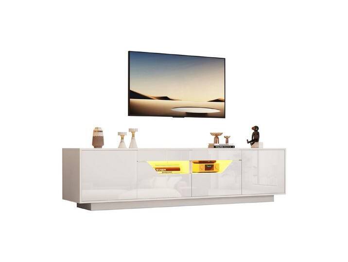 BlingBin TV-Schrank Hochglanz-Standfernsehschrank Lowboard Fernsehtisch TV-Board TV-Tisch (Fernsehkommode mit 2 Schubladen, 2 Halboffene Lagerbereiche und 2 Schränken, TV-Schranktisch, Wohnzimmermöbel, 1-St., Größe: 180*40*45cm, Gesamttragfähigkeit: 40kg) TV-Kommode mit LED-Leuchten für 75-Zoll-Fernseher, Spanplatte BlingBin TV-Schrank Hochglanz-Standfernsehschrank Lowboard Fernsehtisch TV-Board TV-Tisch (Fernsehkommode mit 2 Schubladen, 2 Halboffene Lagerbereiche und 2 Schränken, TV-Schranktisch, Wohnzimmermöbel, 1-St., Größe: 180*40*45cm, Gesamttragfähigkeit: 40kg) TV-Kommode mit LED-Leuchten für 75-Zoll-Fernseher, Spanplatte von OTTO