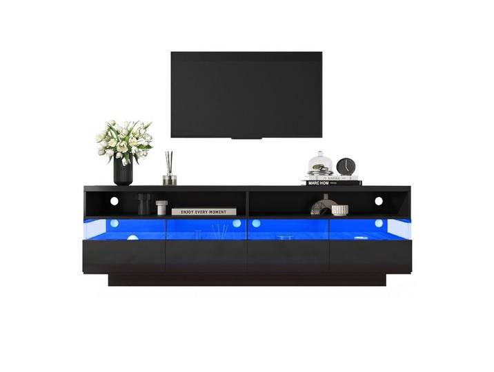 BlingBin TV-Schrank Hochglanz-TV-Schranktisch 174cm für 70/75 / 80 Zoll TVs (1er Set, 1-St., 2 Fächer und 4 große Schubladen) Fernsehschrank lowboard mit LED-Beleuchtung von OTTO