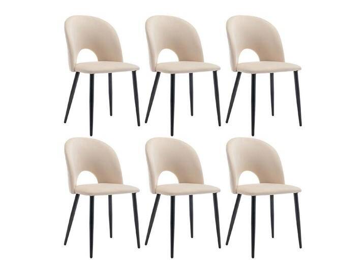 Blusmart Esszimmerstuhl Polsterstuhl Design Stuhl mit Rückenlehne (Sitzfläche aus Samt Gestell aus Metall, 6 St), Verstellbare Füße von OTTO