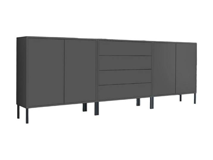 Bmg Möbel BMG Möbel Sideboard Mailand Set 5 (Schubladenkommode Kommode Anrichte, mit hochwertigen Metallfüßen), Push-to-Open-Funktion, schwarz von OTTO