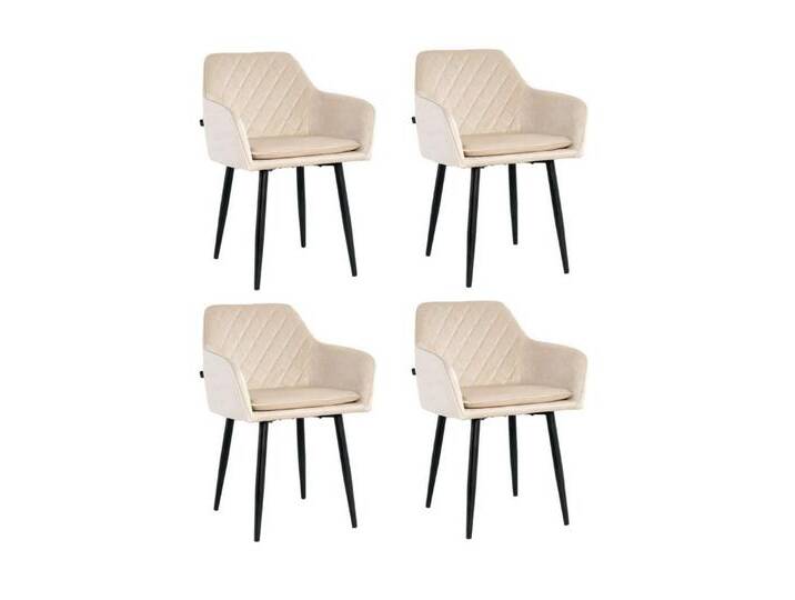 Brise Home Esszimmerstuhl Stuhl mit Armlehnen – abnehmbares Kissen, Samtbezug & Komfort (Einzeln erhältlich (bei 2er/4er/6er Set), 4 St), Abnehmbares Sitzkissen, Maschinenwaschbarer Bezug, beige von OTTO