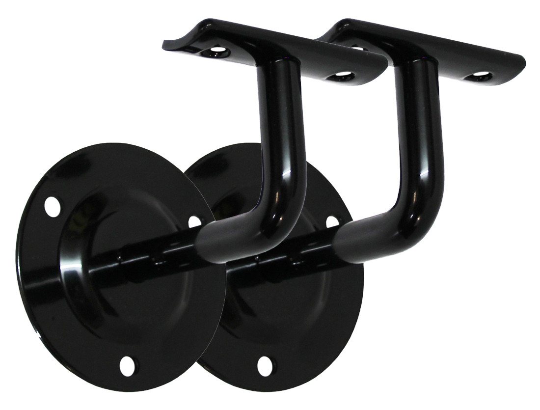 Brüstungsgeländer Handlaufhalter Set 2 Stück HLH 1102 Schwarz gewölbte Auflage von OTTO