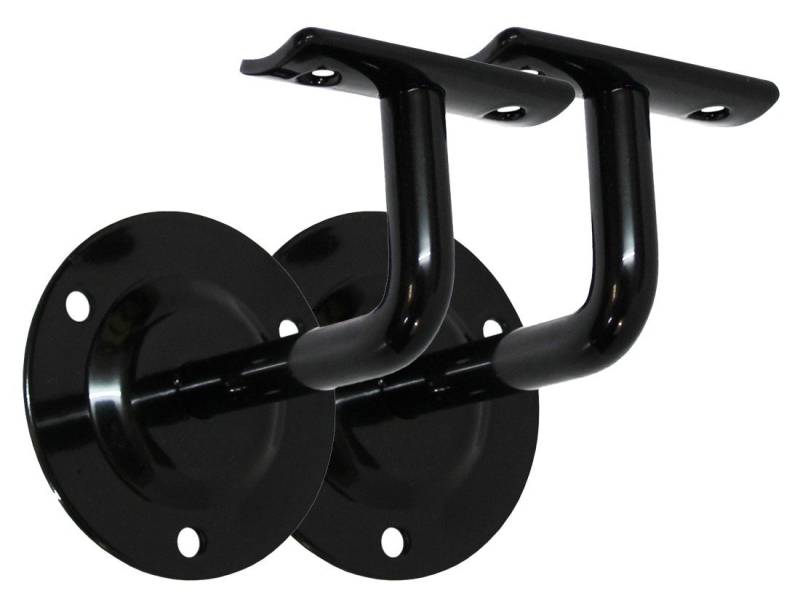 Brüstungsgeländer Handlaufhalter Set 2 Stück HLH 1102 Schwarz gewölbte Auflage von OTTO