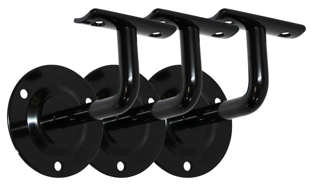 Brüstungsgeländer Handlaufhalter Set 3 Stück HLH 1102 Schwarz gewölbte Auflage von OTTO