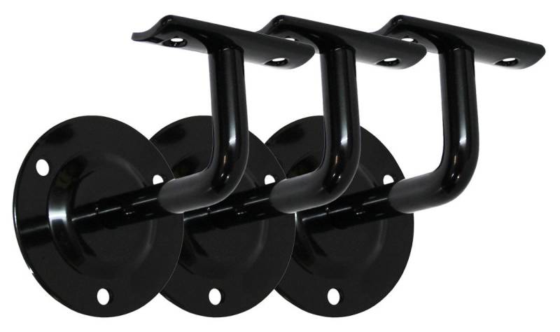 Brüstungsgeländer Handlaufhalter Set 3 Stück HLH 1102 Schwarz gewölbte Auflage von OTTO