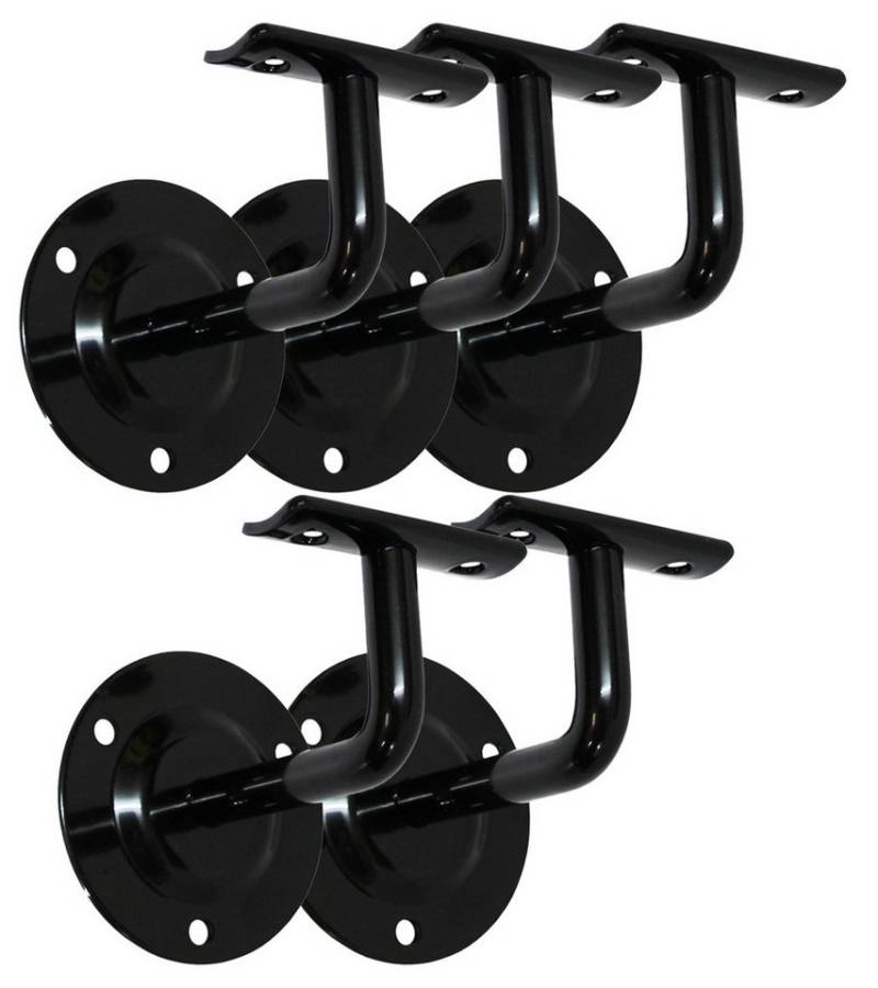 Brüstungsgeländer Handlaufhalter Set 5 Stück HLH 1102 Schwarz gewölbte Auflage von OTTO